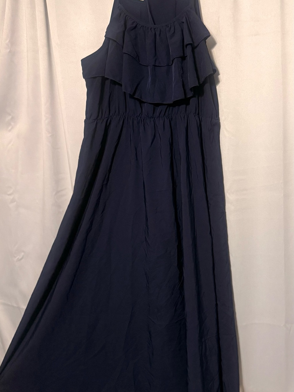 Women’s Navy Ruffled Maxi Dress